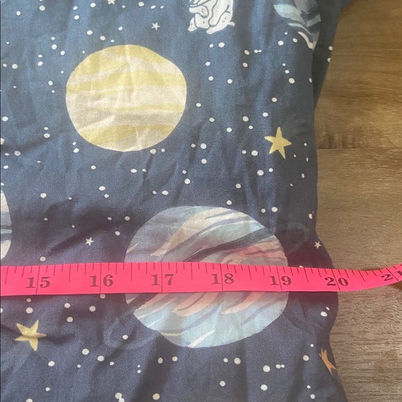 Space Planet Print Kids Sleeping Bag - Navy with Blue & Orange Planets - Picture 3 of 4